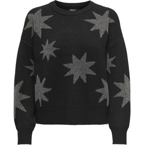Only - Onlrosie - Trui - Grijs - Glitter Dessin