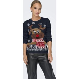ONLY - ONLXMAS LS O-NECK MIX DETAIL BOX KNT - Dames - Gebreide truien