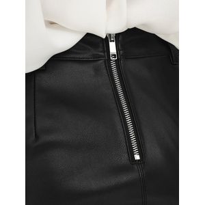 Onlmagga - Midi-Rok - Imitatieleer - Zwart
