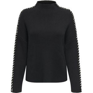 ONLY ONLQUEENIE LS CONTRAST HIGH NECK PRM KNT Dames Trui - Maat XS