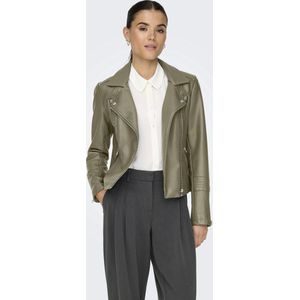 ONLY - Onlgemma Faux Leather Biker OTW Noos - Jas - Zeemeermin - Gewatteerde Details