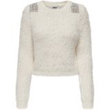 Only - Onlsuri Ls Bling Crop o-Neck Prm Knt - Dames - Gebreide Truien