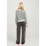 Jack & Jones JXPENELOPE Crew Neck Knit SN, Vanilla Ice/Stripes:/Zwart, L