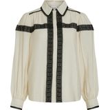 Vila - Blouse - Ecru - Viscose/Polyamide - Lange Mouwen