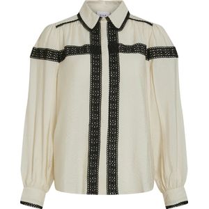 Vila - Blouse - Ecru - Viscose/Polyamide - Lange Mouwen