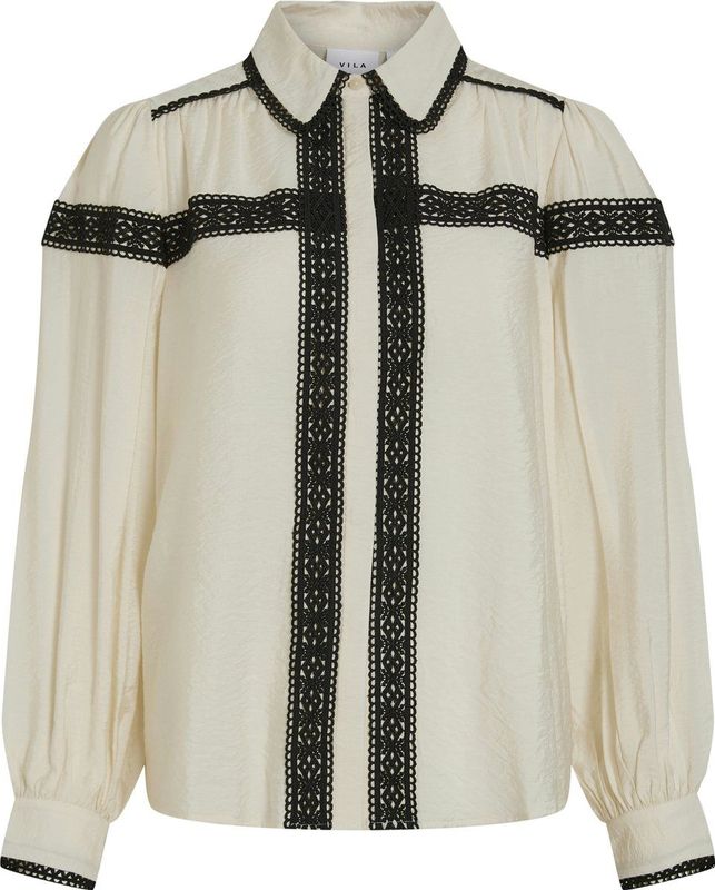 Vila - Blouse - Ecru - Viscose/Polyamide - Lange Mouwen