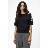 OBJECT - OBJRashia - Gebreide Trui - Zwart/Wit