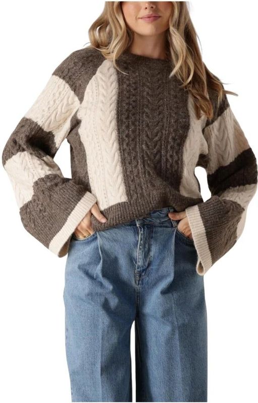 Object - Objrosa Knit L/S RE Pullover - Beige - Katoen