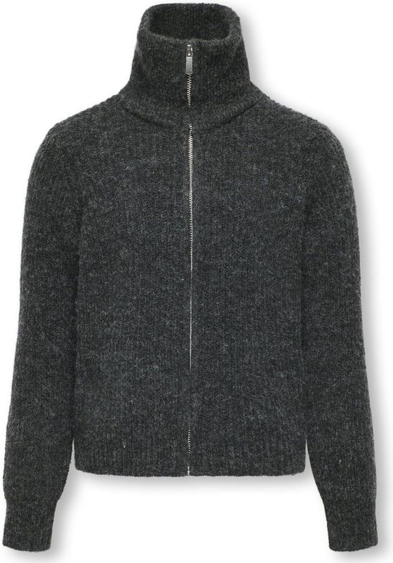 ONLY GIRLS - Vest - Grijs - Hoge Hals - Lange Mouwen - Ritssluiting