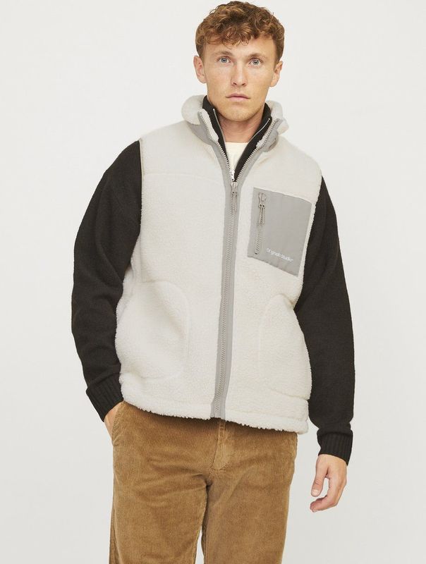 Jack & Jones Jas Jorvesterbro Teddy Bodywarmer Aw24 12260453 Cloud Dancer Mannen Maat - S