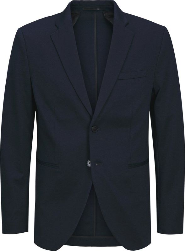 Blazer - Enkele Rij Knopen - Zwart - Jersey - Slim Fit
