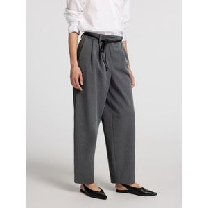 Selected Femme Piya Hw Barrel Pant Dark Grey Detail Melange