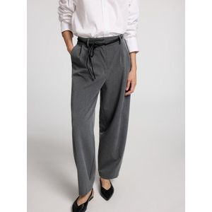 Selected Femme Piya Hw Barrel Pant Dark Grey Detail Melange
