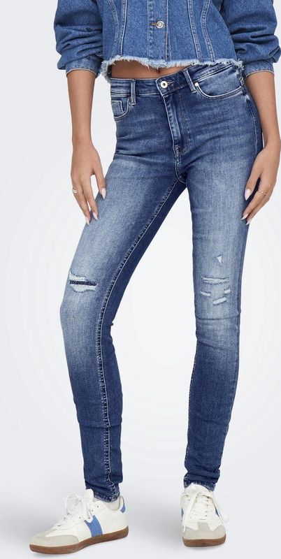 ONLY Skinny-fit-Jeans ONLPAOLA HW SK REP DNM GEN X mit Destroyed Effekt