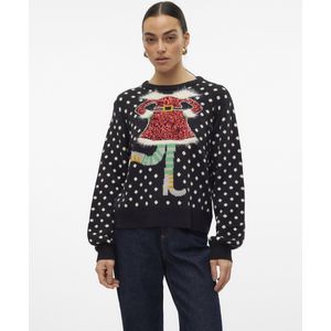 VERO MODA - VMSPARKLE ELFIE LS O-Neck Pullover - Zwart