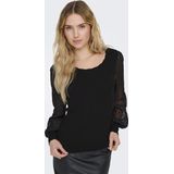 Pullover - Zwart - Ribbreisel - 80% Viscose, 20% Nylon