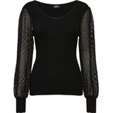 Pullover - Zwart - Ribbreisel - 80% Viscose, 20% Nylon