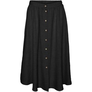 Vero Moda - Melaney - Rok - Zwart - 100% Polyester - Hoge Taille