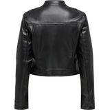 Leren Jas - Black - Zonder Capuchon - Lange Mouwen - Regular Pasvorm