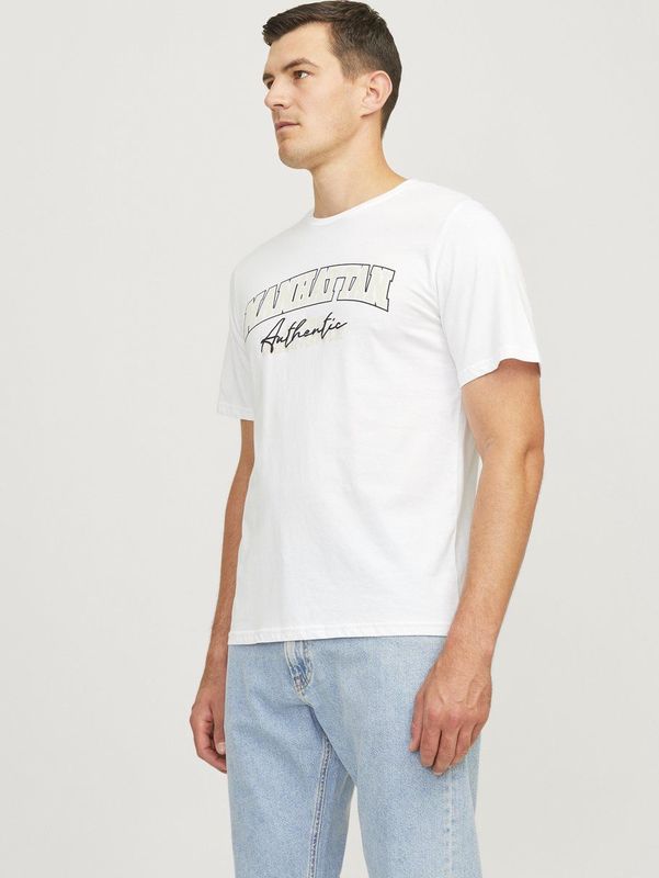 Shirt - JREBNEWYORK - Jersey - Ronde Hals - Normale Pasvorm - Kwartmouw