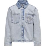 Kogcarly - Denim Jas - Gespreide Kraag - Lange Mouwen - Knoopsluiting - Borstzakken