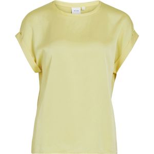 Vila - Viellette - Blouse - Geel - Satijn - Korte Mouwen