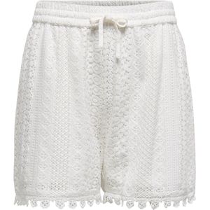 Only - ONLHELENA STRING LACE SHORTS - Korte Broek - Cloud Dancer - Katoen