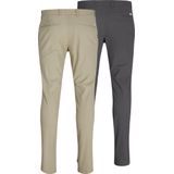 JACK & JONES Marco Dave (2-pack) loose fit - heren chino - beige en donkergrijs