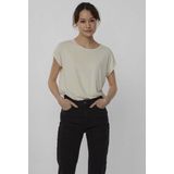 Vero Moda T-shirt Vmlava Glitter Ss Top Stripe Ga Jrs 10250488 Oatmeal gold Lurex Dames