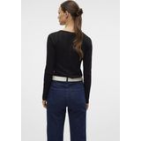 Vero Moda T-shirt Vmlisa Pointelle Ls Top Jrs Noos 10316915 Black Dames