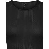 Vero Moda T-shirt Vmlisa Pointelle Ls Top Jrs Noos 10316915 Black Dames