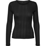 Vero Moda T-shirt Vmlisa Pointelle Ls Top Jrs Noos 10316915 Black Dames