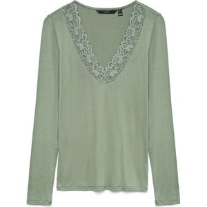 Vero Moda - Vmrosa Ls v-Neck Lace Top Ga Jrs Noos - Dames - Blouses