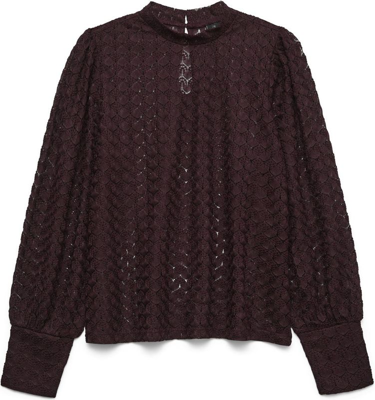 VERO MODA - VMBECCA LS HIGH NECK LACE TOP JRS NOOS - Blouse - Dames