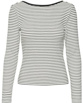 Vmchloe - T-shirt - Wit - Katoen - Lange Mouwen - U-Hals