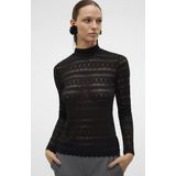 Vero Moda T-shirt Vmzoe Ls Lace High Neck Top Jrs Noo 10315443 Black Dames
