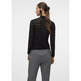 Vero Moda T-shirt Vmzoe Ls Lace High Neck Top Jrs Noo 10315443 Black Dames