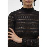 Vero Moda T-shirt Vmzoe Ls Lace High Neck Top Jrs Noo 10315443 Black Dames