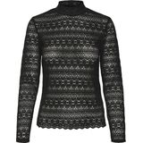 Vero Moda T-shirt Vmzoe Ls Lace High Neck Top Jrs Noo 10315443 Black Dames