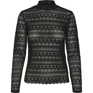 Vero Moda T-shirt Vmzoe Ls Lace High Neck Top Jrs Noo 10315443 Black Dames
