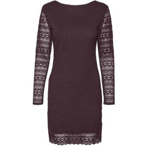 Kanten Jurk - Knielengte - V-Hals - Lange Mouwen - Slim Fit