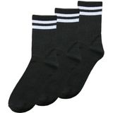 Pieces - DS17154446 - Sokken - Wit - 3-pack - Microvezel met Streep