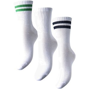 Pieces - DS17154446 - Sokken - Wit - 3-pack - Microvezel met Streep