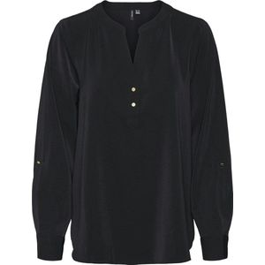 Vmani - Blouse - V-Hals - Lange Mouwen - Knoop Detail - Regular Fit