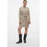 Jerseyjurk - Mini - Hoge Hals - Lange Mouwen - Ceintuur - Zacht