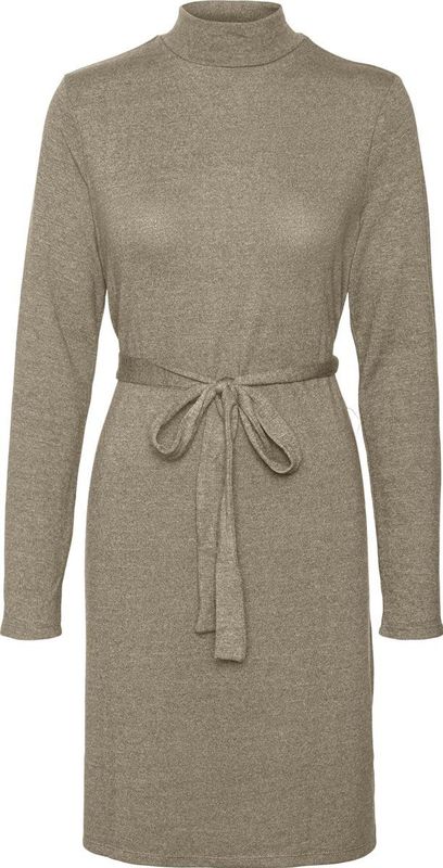 Jerseyjurk - Mini - Hoge Hals - Lange Mouwen - Ceintuur - Zacht