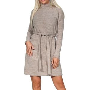 VERO MODA - Bella - Gebreide Jurk - Beige Gemêleerd - Knielengte