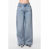 Pieces - Jeans - Lichtblauw - Denim - Wide Leg High Waist