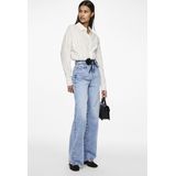 Pieces - Jeans - Lichtblauw - Denim - Wide Leg High Waist