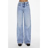 Pieces - Jeans - Lichtblauw - Denim - Wide Leg High Waist